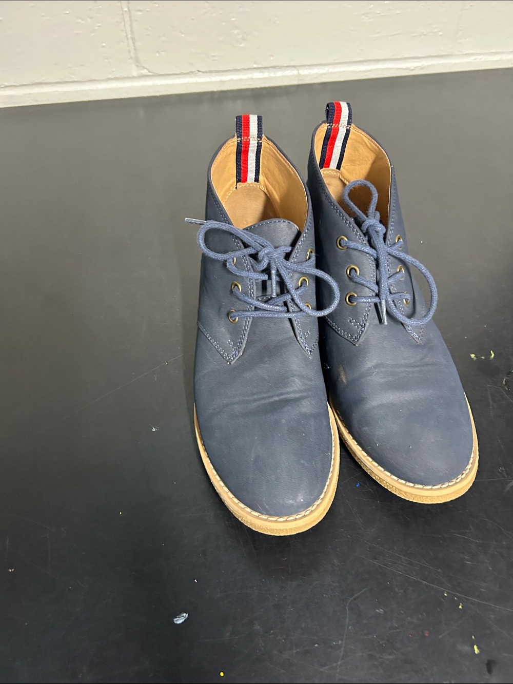 Tommy Hilfiger Navy Ankle Booties with Tan Sole